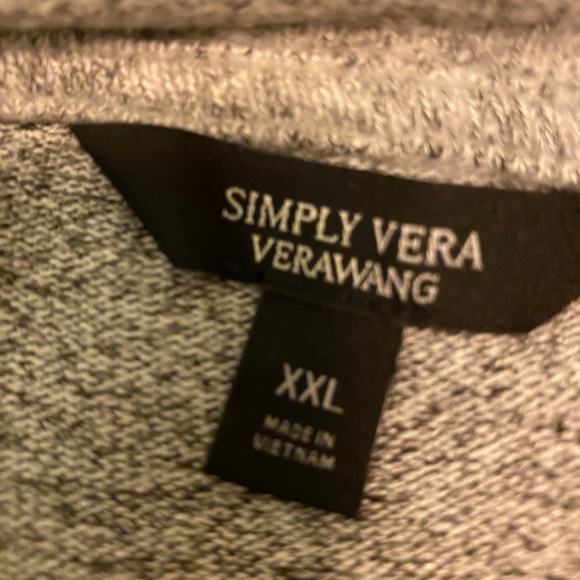 Simply Vera Womens Sweater Gray and White Size XXL - Picture 3 of 3